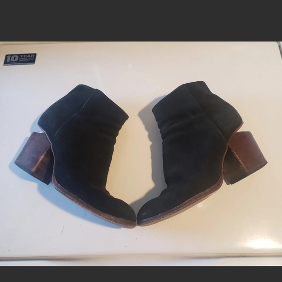 Alexander Wang Gabi Boots Suede Leather Cut-out Heel Ankle Boots size 37 / 7 - Picture 3 of 11